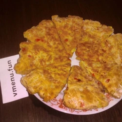 Лепёшки с луком и болгарским перцем