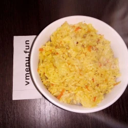 Рис тушёный с капустой