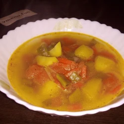 Овощной суп со стручковой фасолью