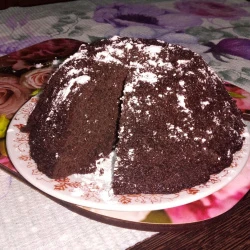 Бисквит с какао испечённый в микроволновке