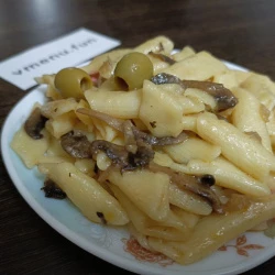 Макароны с грибами шампиньонами