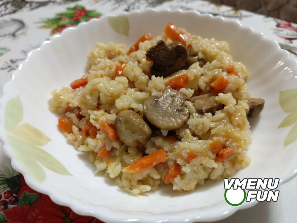 Плов с шампиньонами